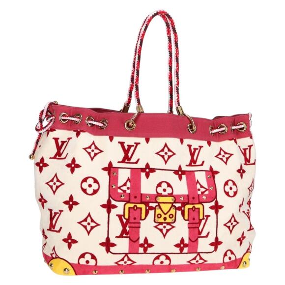 LOUIS VUITTON Cruise Line Eponge Tote Bag Pile White M92096 - Picture 1 of 16